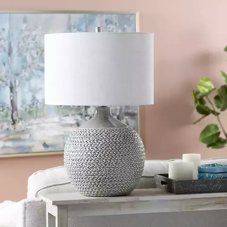 gray_ceramic_braid_table_lamp_3.webp Ceramic Braid Table Lamp>Kirklands Home Hot