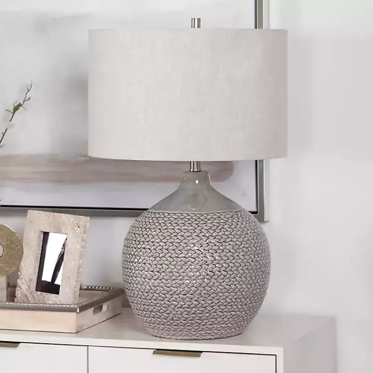 gray_ceramic_braid_table_lamp_4.webp Ceramic Braid Table Lamp>Kirklands Home Hot