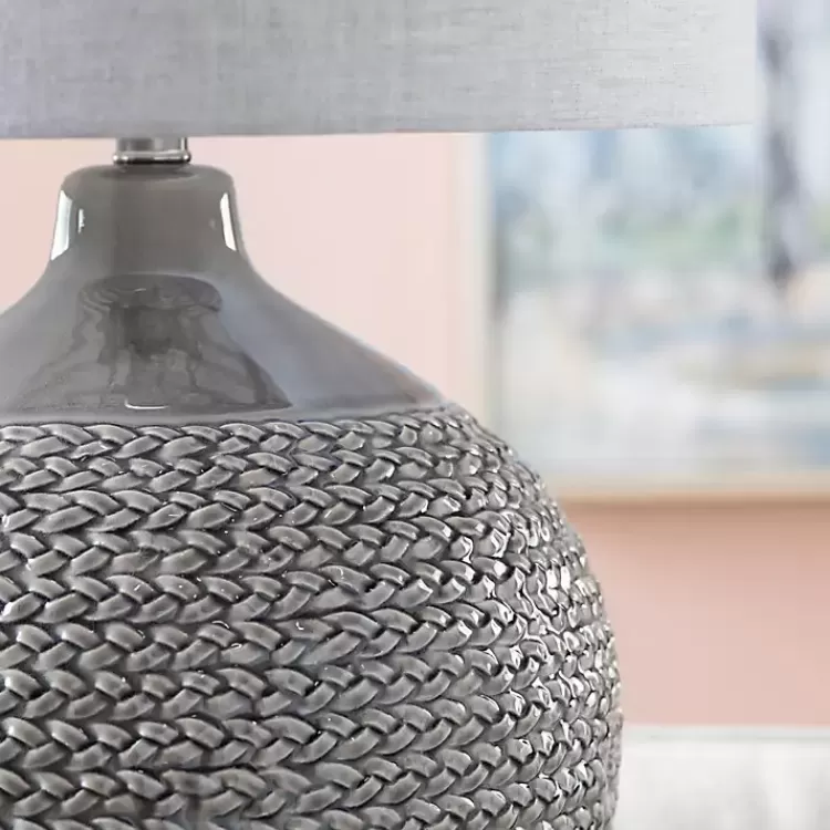 gray_ceramic_braid_table_lamp_5.webp Ceramic Braid Table Lamp>Kirklands Home Hot