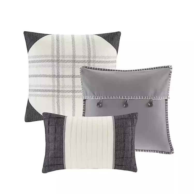 gray_check_california_king_pc_comforter_set_2.webp Gray Check California King 7-pc. Comforter Set>Kirklands Home Online
