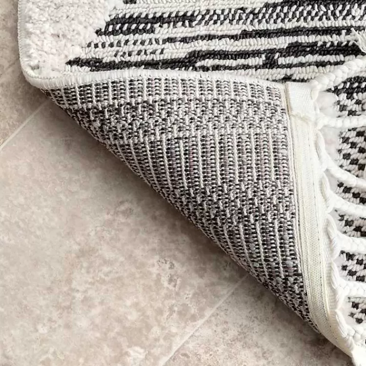 gray_checkered_tiles_area_rug_with_tassels_x_6.webp Gray Checkered Tiles Area Rug with Tassels, 5x7>Kirklands Home Discount