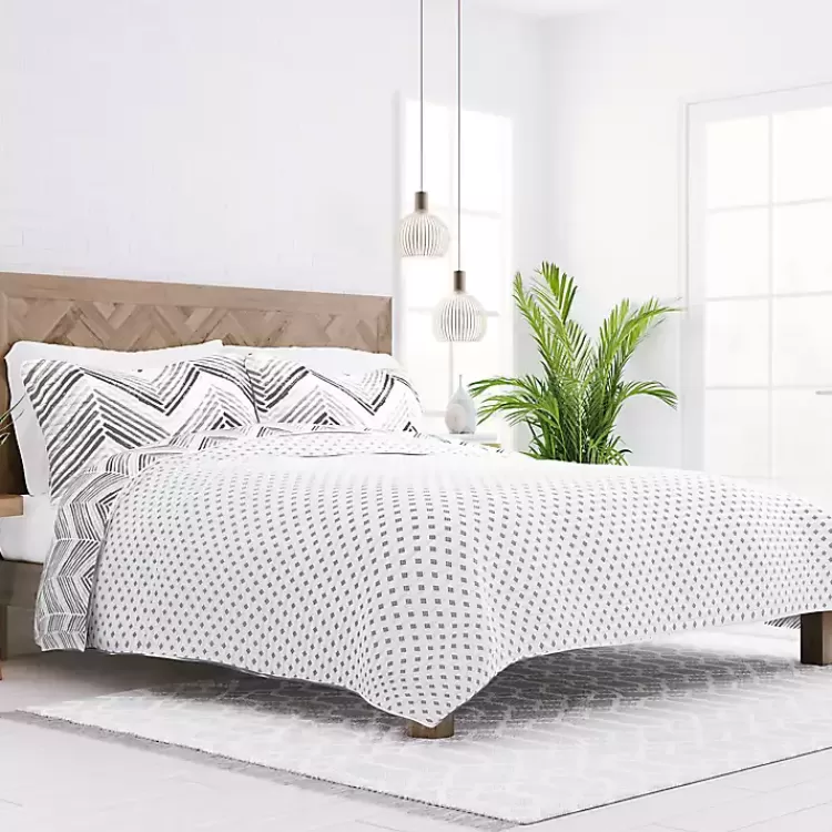 Gray Chevron Reversible 3-pc. King Quilt Set>Kirklands Home Store