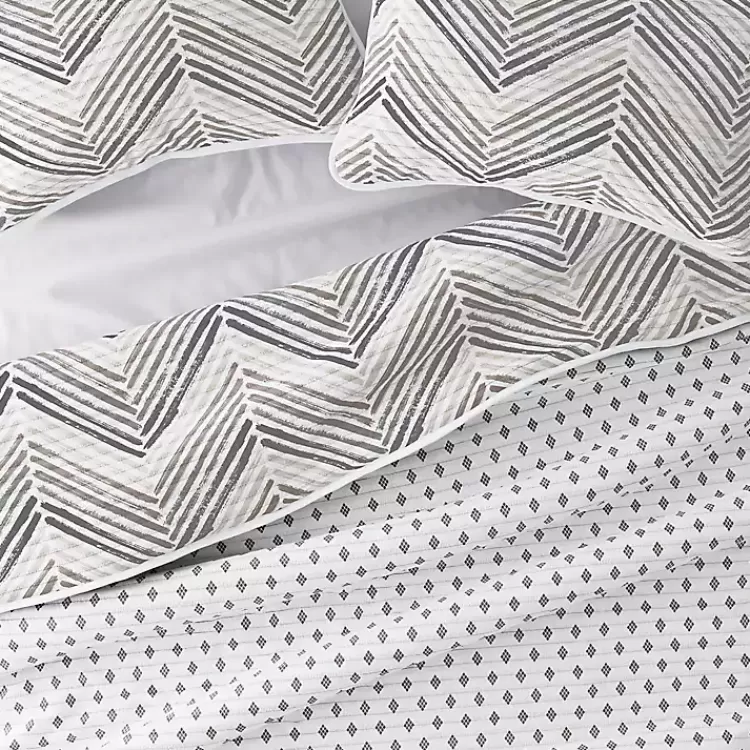 gray_chevron_reversible_pc_king_quilt_set_5.webp Gray Chevron Reversible 3-pc. King Quilt Set>Kirklands Home Store