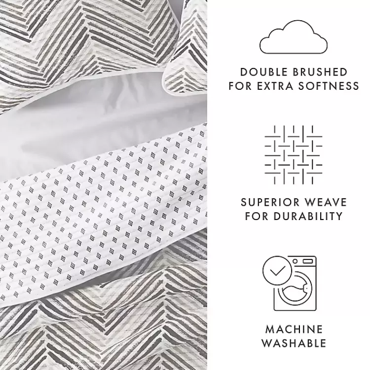 gray_chevron_reversible_pc_king_quilt_set_6.webp Gray Chevron Reversible 3-pc. King Quilt Set>Kirklands Home Store
