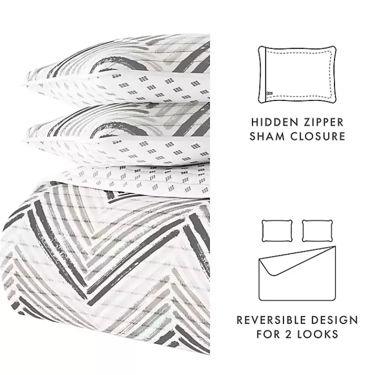 gray_chevron_reversible_pc_king_quilt_set_7.webp Gray Chevron Reversible 3-pc. King Quilt Set>Kirklands Home Store