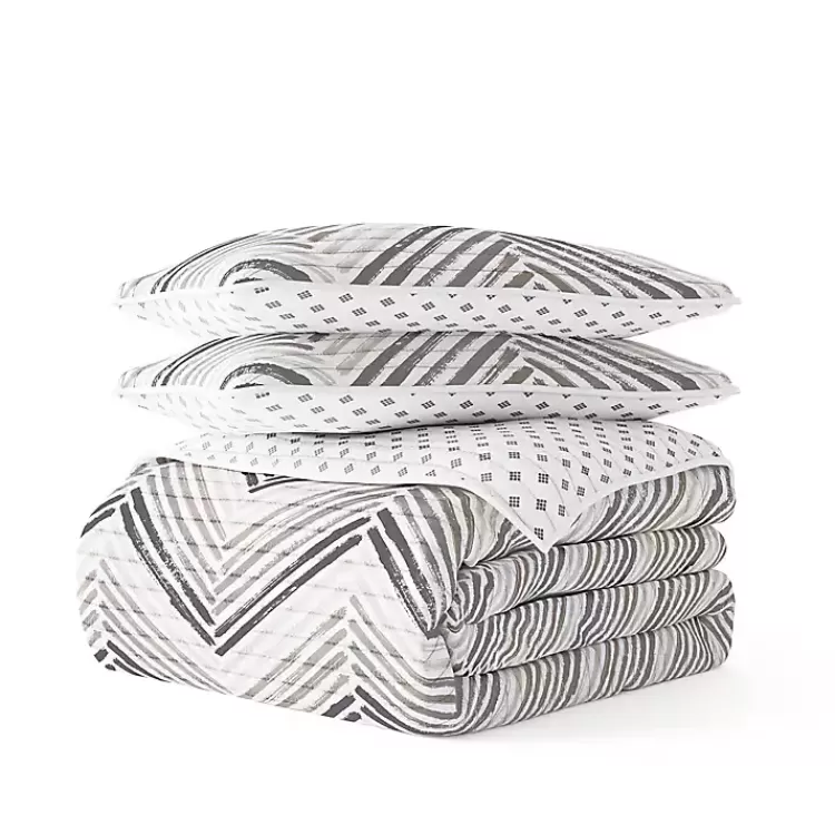 gray_chevron_reversible_pc_twin_quilt_set_2.webp Gray Chevron Reversible 2-pc. Twin Quilt Set>Kirklands Home New
