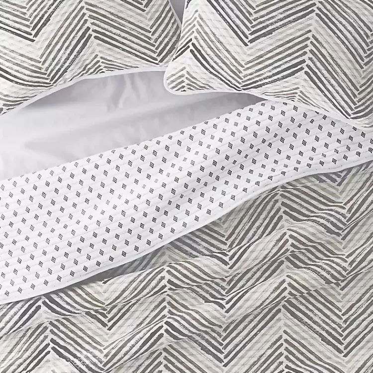 gray_chevron_reversible_pc_twin_quilt_set_4.webp Gray Chevron Reversible 2-pc. Twin Quilt Set>Kirklands Home New
