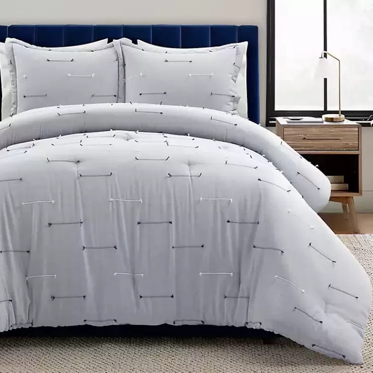 gray_clip_jacquard_pc_king_comforter_set_2.webp Clip Jacquard 3-pc. King Comforter Set>Kirklands Home Cheap