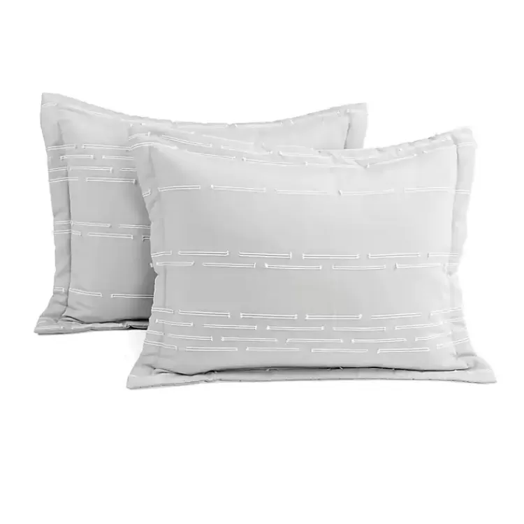 gray_clipped_stripe_pc_fullqueen_comforter_set_4.webp Clipped Stripe 3-pc. Full/Queen Comforter Set>Kirklands Home Sale