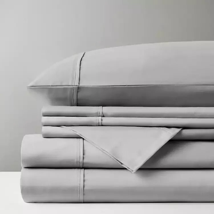 gray_cotton_blend_sateen_pc_queen_sheet_set_3.webp Cotton Blend Sateen 6-pc. Queen Sheet Set>Kirklands Home Shop