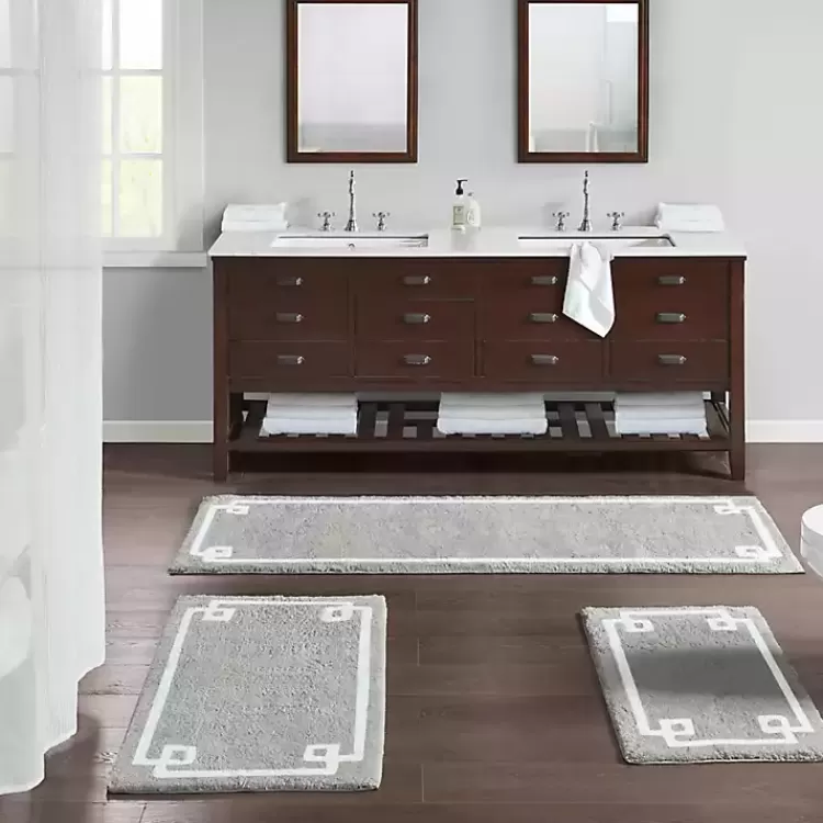 Cotton Tufted Bath Mat with Border, 30 in.>Kirklands Home Best Sale