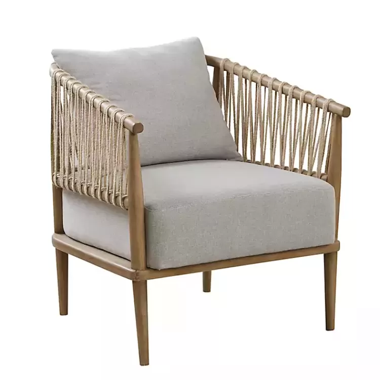 Curved Wood and Jute Rope Accent Chair>Kirklands Home Discount