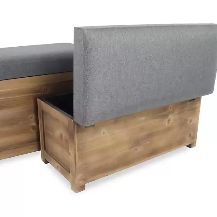 gray_cushioned_storage_benches_set_of__8.webp Cushioned Storage Benches, Set of 2>Kirklands Home New