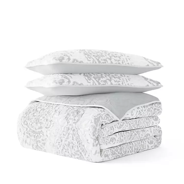 gray_damask_reversible_pc_queen_quilt_set_2.webp Gray Damask Reversible 3-pc. Queen Quilt Set>Kirklands Home New