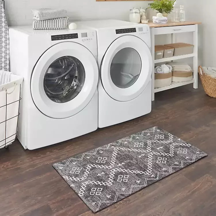 Gray Distressed Geo Markings Accent Rug, 2x3>Kirklands Home Sale