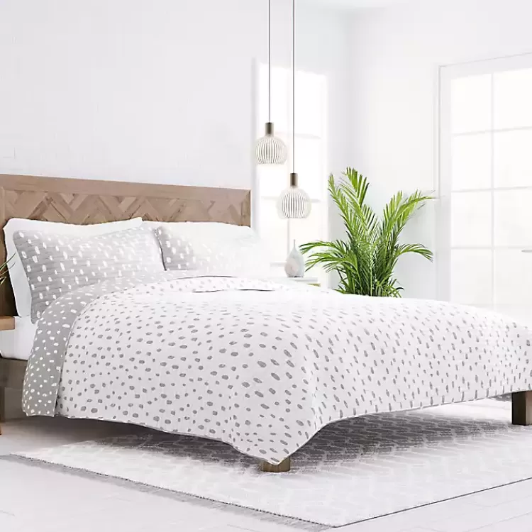 Gray Dotted Reversible 2-pc. Twin Quilt Set>Kirklands Home Cheap
