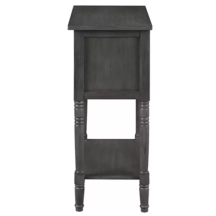 gray_drawer_turned_legs_accent_table_4.webp 3-Drawer Turned Legs Accent Table>Kirklands Home Clearance