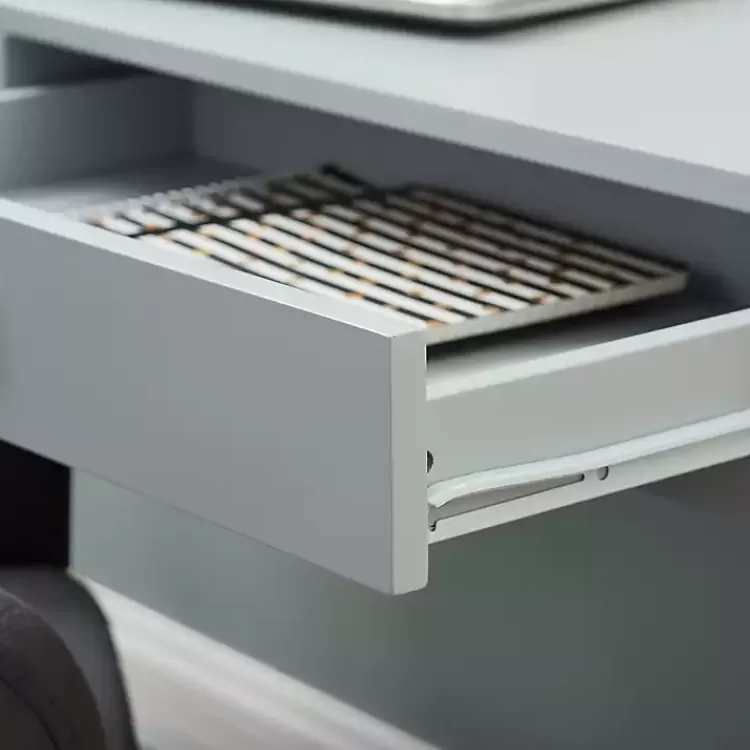 gray_drawer_xframe_desk_4.webp 2-Drawer X-Frame Desk>Kirklands Home Fashion