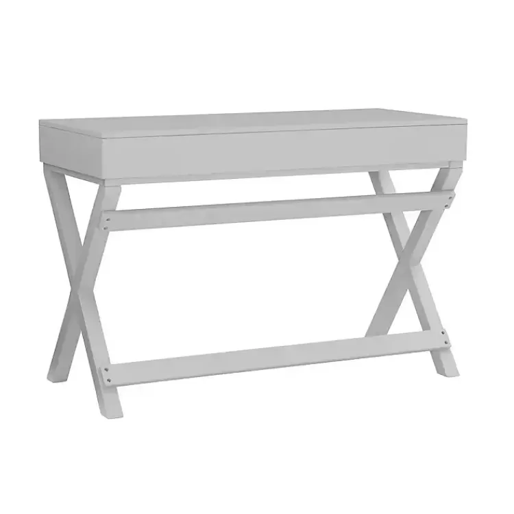 gray_drawer_xframe_desk_9.webp 2-Drawer X-Frame Desk>Kirklands Home Fashion