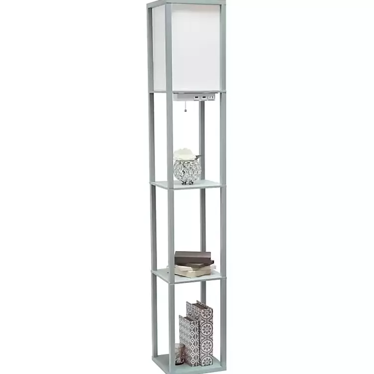 gray_etagere_shelf_charging_floor_lamp_7.webp Etagere Shelf Charging Floor Lamp>Kirklands Home Best Sale