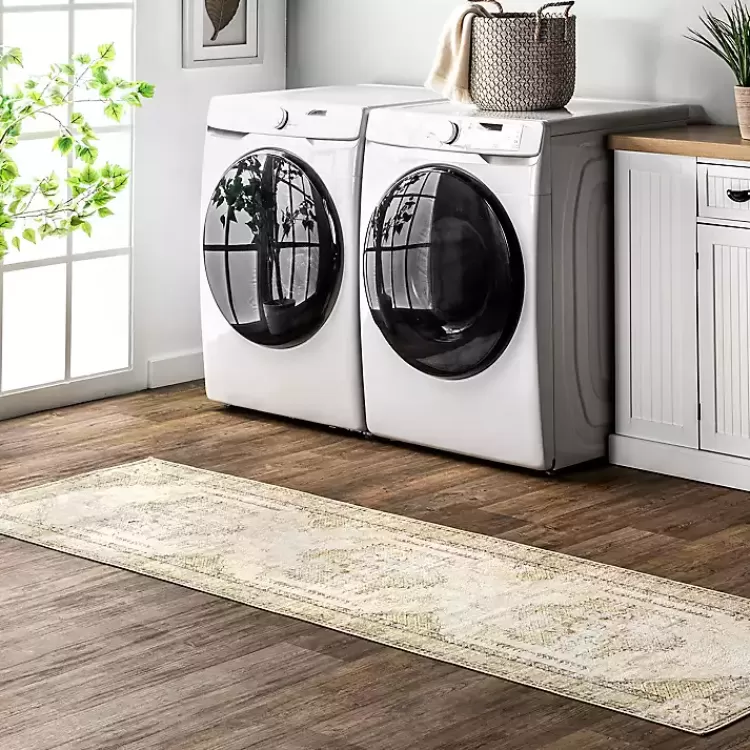 Gray Faded Medallion Washable Runner>Kirklands Home Flash Sale