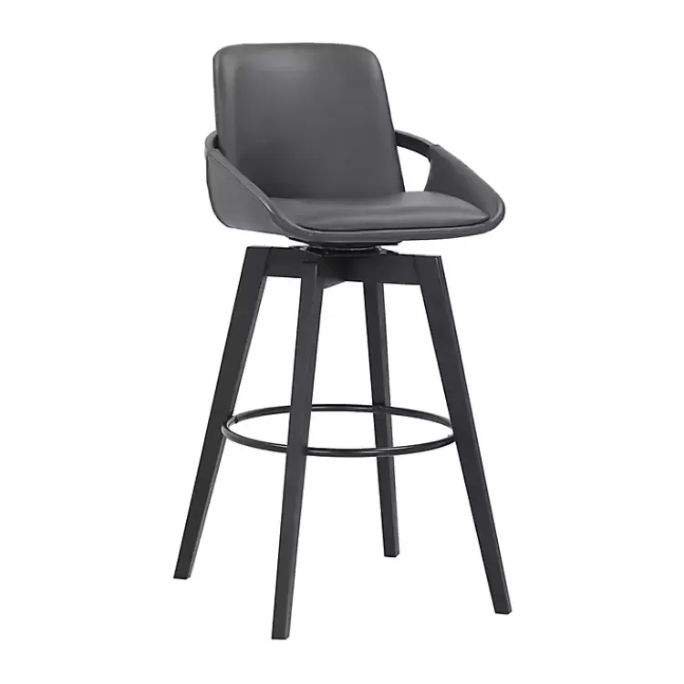 Faux Leather Baylor Swivel Bar Stool>Kirklands Home Online