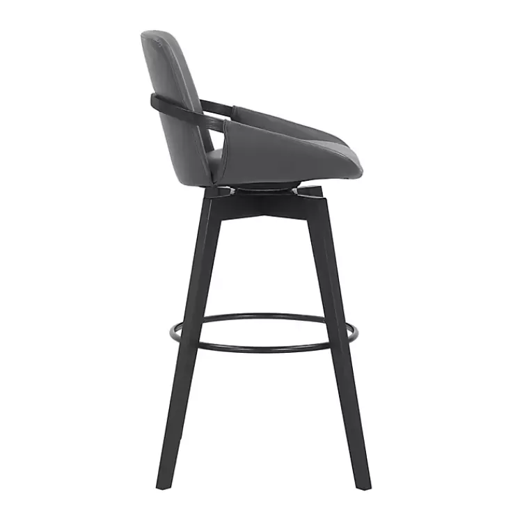 gray_faux_leather_baylor_swivel_bar_stool_2.webp Faux Leather Baylor Swivel Bar Stool>Kirklands Home Online