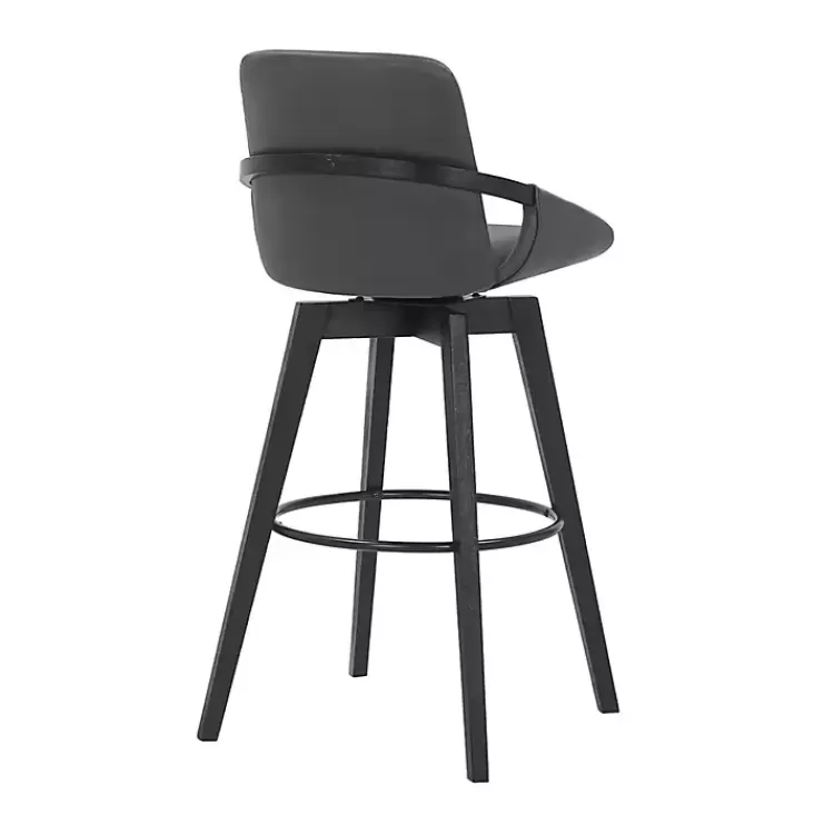 gray_faux_leather_baylor_swivel_bar_stool_3.webp Faux Leather Baylor Swivel Bar Stool>Kirklands Home Online