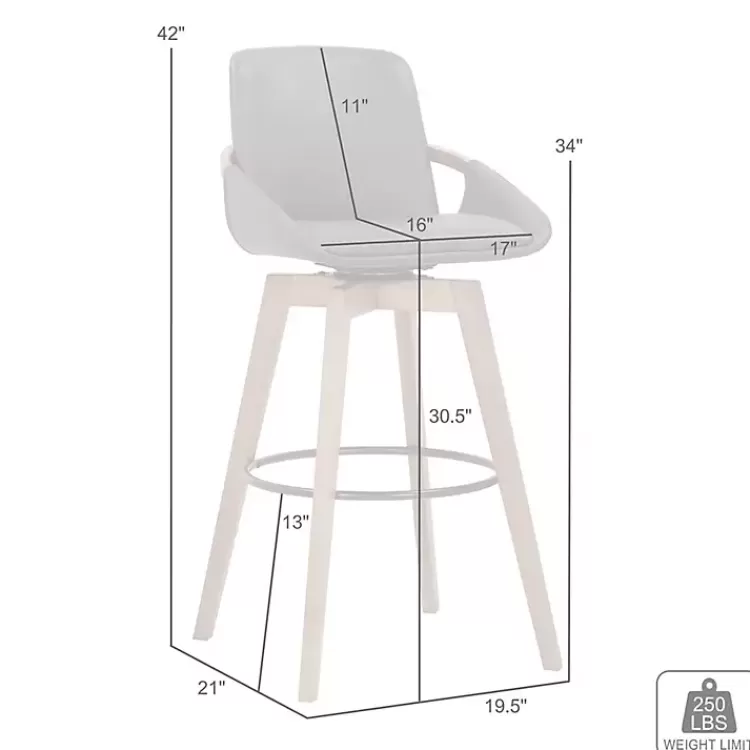 gray_faux_leather_baylor_swivel_bar_stool_5.webp Faux Leather Baylor Swivel Bar Stool>Kirklands Home Online