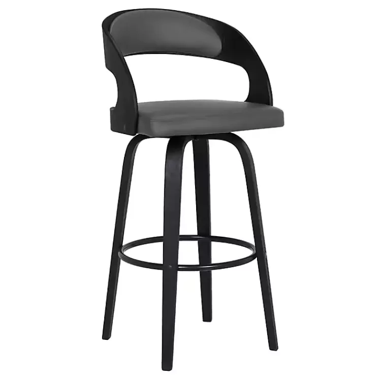 Faux Leather Black Wood Sally Counter Stool>Kirklands Home Best