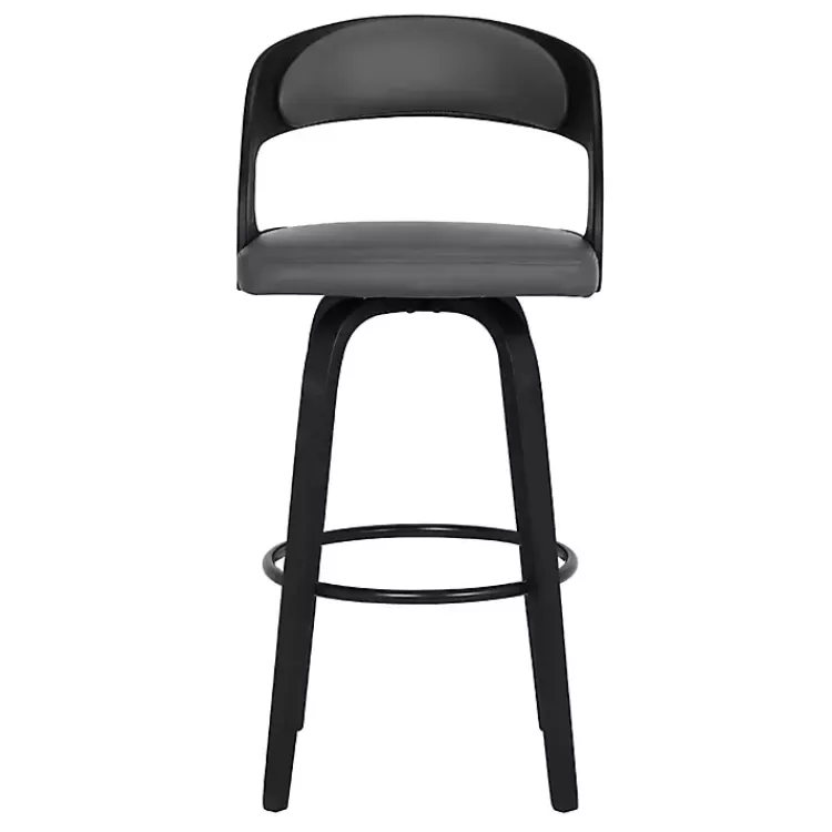 Faux Leather Black Wood Sally Counter Stool>Kirklands Home Best