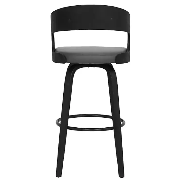 gray_faux_leather_black_wood_sally_counter_stool_4.webp Faux Leather Black Wood Sally Counter Stool>Kirklands Home Best
