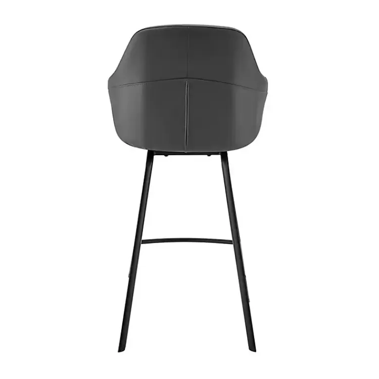 gray_faux_leather_brigden_swivel_counter_stool_3.webp Faux Leather Brigden Swivel Counter Stool>Kirklands Home Online