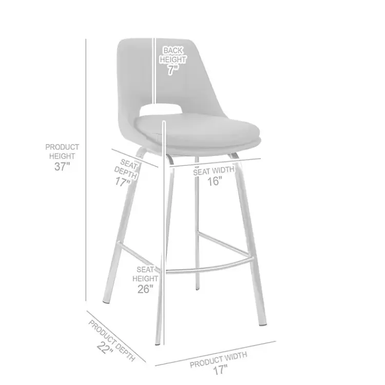 gray_faux_leather_carise_swivel_counter_stool_10.webp Faux Leather Carise Swivel Counter Stool>Kirklands Home Best Sale