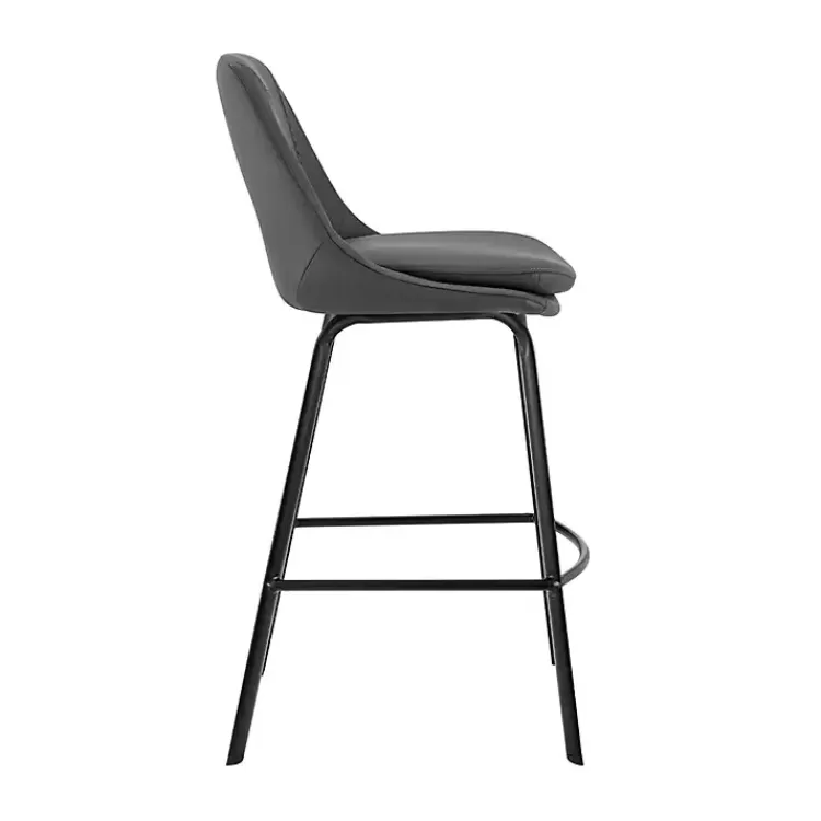 gray_faux_leather_carise_swivel_counter_stool_2.webp Faux Leather Carise Swivel Counter Stool>Kirklands Home Best Sale