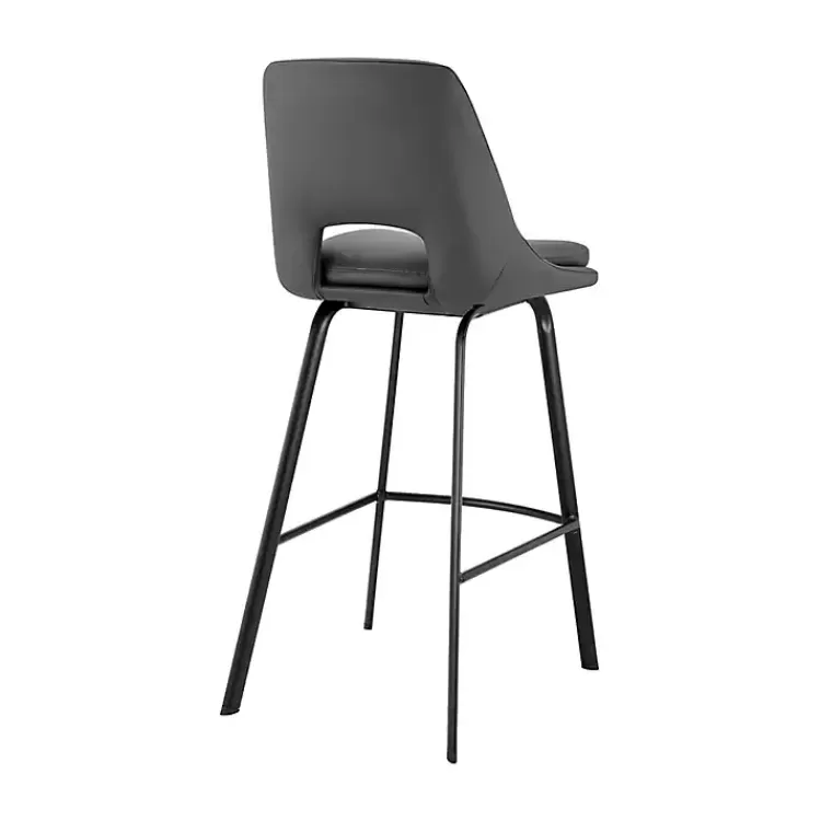 gray_faux_leather_carise_swivel_counter_stool_3.webp Faux Leather Carise Swivel Counter Stool>Kirklands Home Best Sale