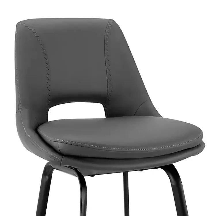 gray_faux_leather_carise_swivel_counter_stool_5.webp Faux Leather Carise Swivel Counter Stool>Kirklands Home Best Sale