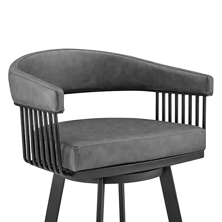 gray_faux_leather_chelsea_swivel_bar_stool_3.webp Faux Leather Chelsea Swivel Bar Stool>Kirklands Home Hot