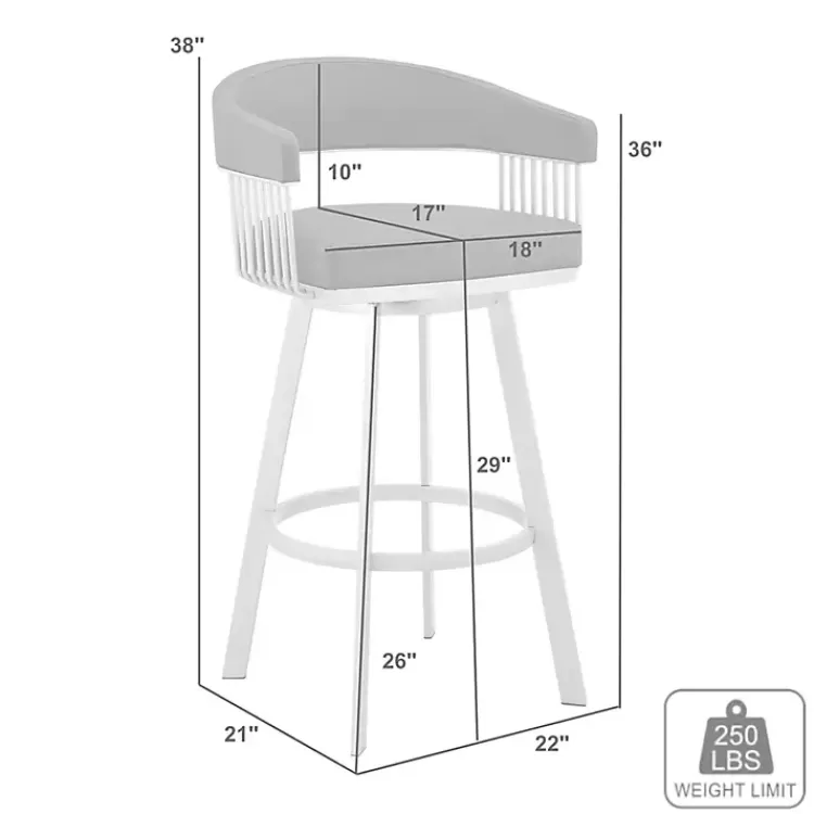 gray_faux_leather_chelsea_swivel_bar_stool_8.webp Faux Leather Chelsea Swivel Bar Stool>Kirklands Home Hot