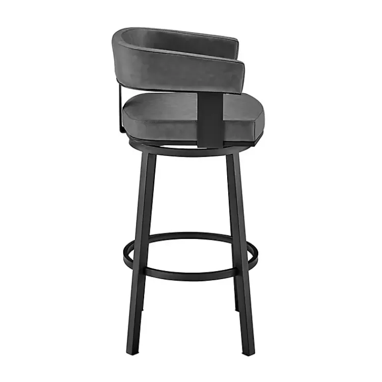 gray_faux_leather_lorin_swivel_counter_stool_2.webp Faux Leather Lorin Swivel Counter Stool>Kirklands Home Outlet