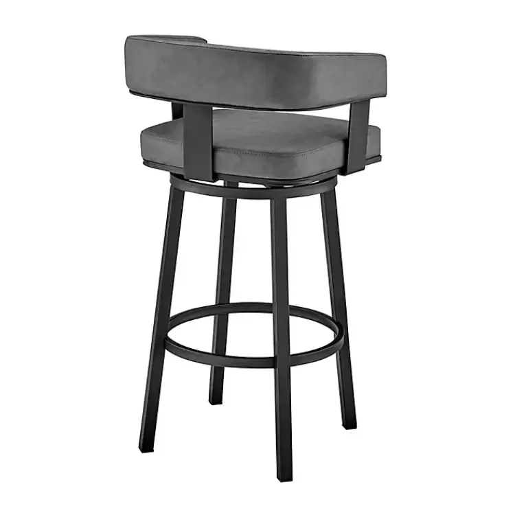gray_faux_leather_lorin_swivel_counter_stool_3.webp Faux Leather Lorin Swivel Counter Stool>Kirklands Home Outlet