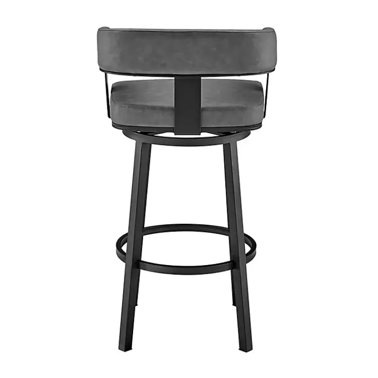 gray_faux_leather_lorin_swivel_counter_stool_4.webp Faux Leather Lorin Swivel Counter Stool>Kirklands Home Outlet
