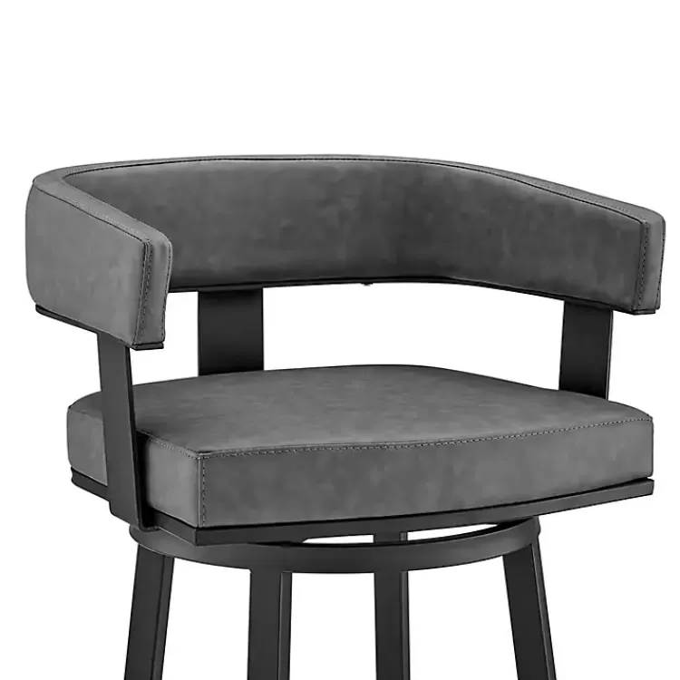 gray_faux_leather_lorin_swivel_counter_stool_5.webp Faux Leather Lorin Swivel Counter Stool>Kirklands Home Outlet