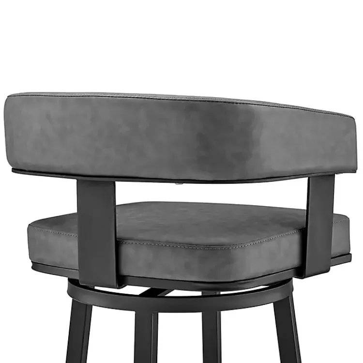 gray_faux_leather_lorin_swivel_counter_stool_6.webp Faux Leather Lorin Swivel Counter Stool>Kirklands Home Outlet