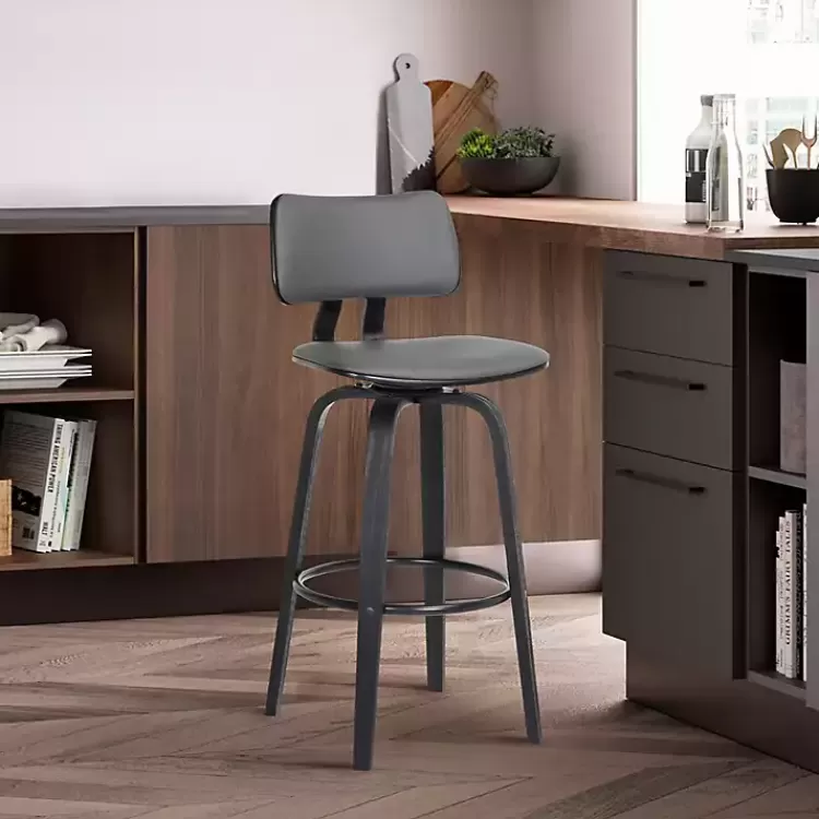 gray_faux_leather_pico_swivel_counter_stool_8.webp Faux Leather Pico Swivel Counter Stool>Kirklands Home Hot