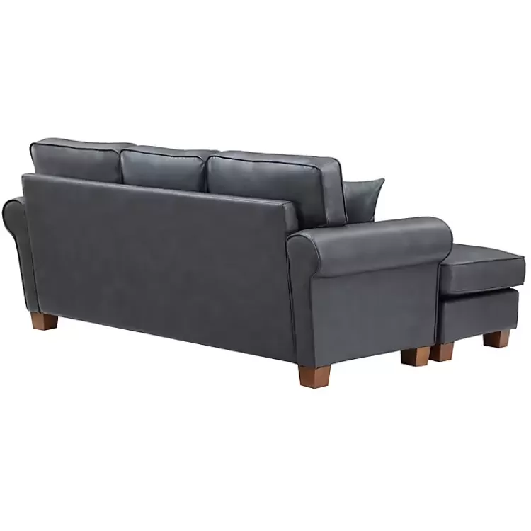 Faux Leather Rolled Arm Sectional>Kirklands Home Online