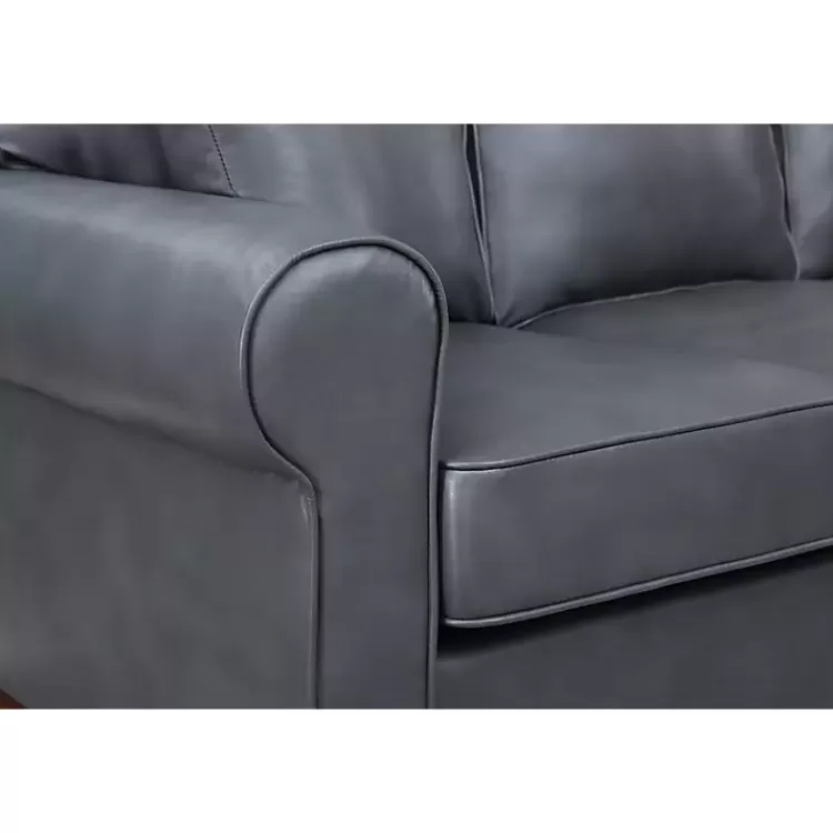 gray_faux_leather_rolled_arm_sectional_2.webp Faux Leather Rolled Arm Sectional>Kirklands Home Online