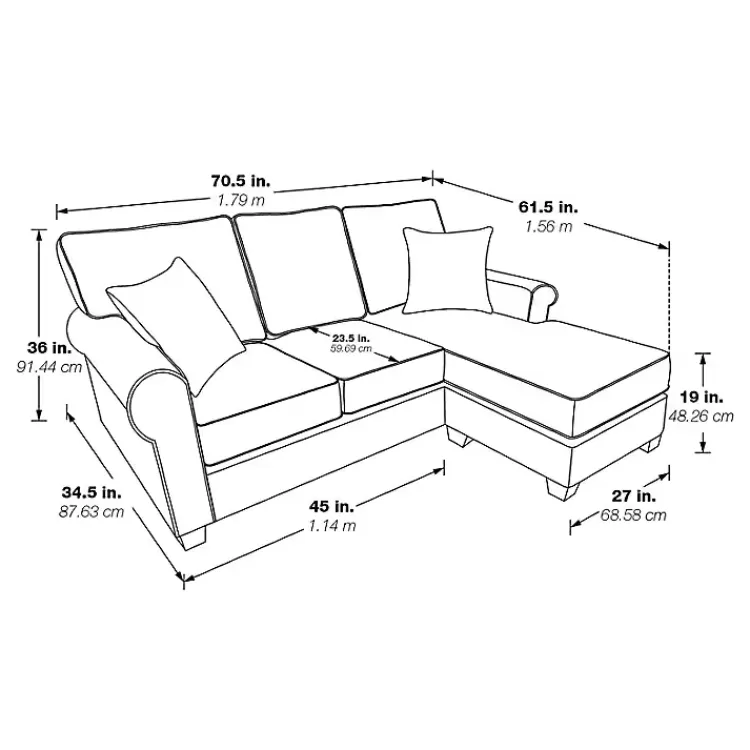 gray_faux_leather_rolled_arm_sectional_5.webp Faux Leather Rolled Arm Sectional>Kirklands Home Online
