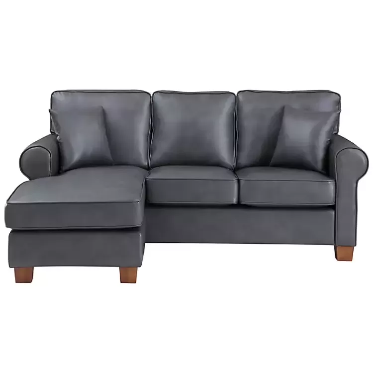 gray_faux_leather_rolled_arm_sectional_6.webp Faux Leather Rolled Arm Sectional>Kirklands Home Online