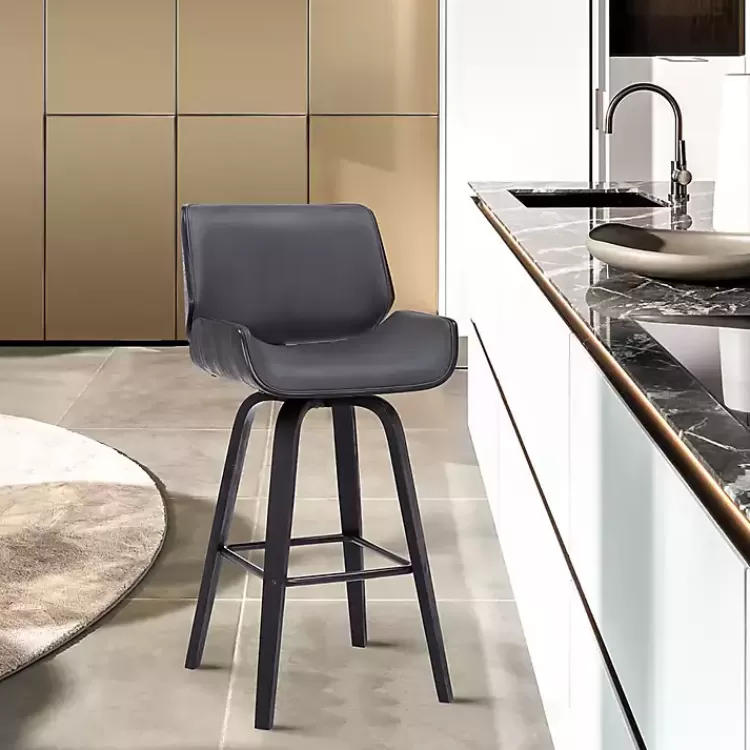 gray_faux_leather_tyler_swivel_bar_stool_7.webp Faux Leather Tyler Swivel Bar Stool>Kirklands Home Sale